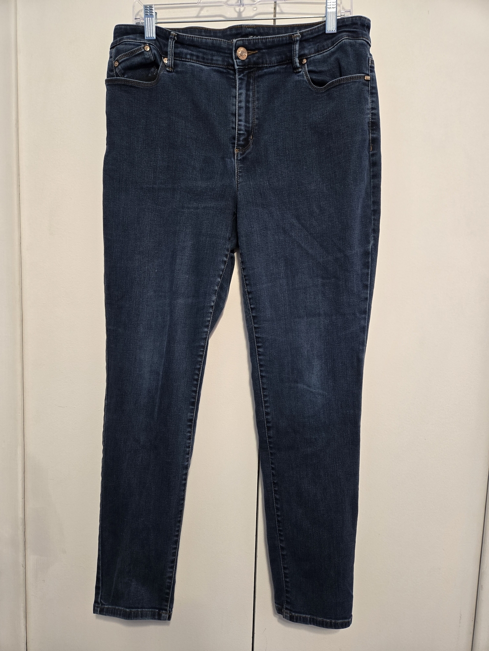 Chico's Platinum Jegging Jeans Size 1.5 Dark Wash Stretch Skinny